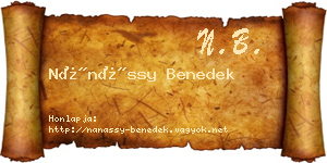 Nánássy Benedek névjegykártya