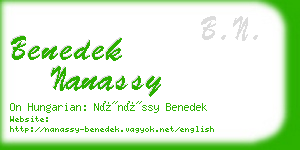 benedek nanassy business card